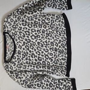 Juicy Couture Snow Leopard print faux fur sweater Size L